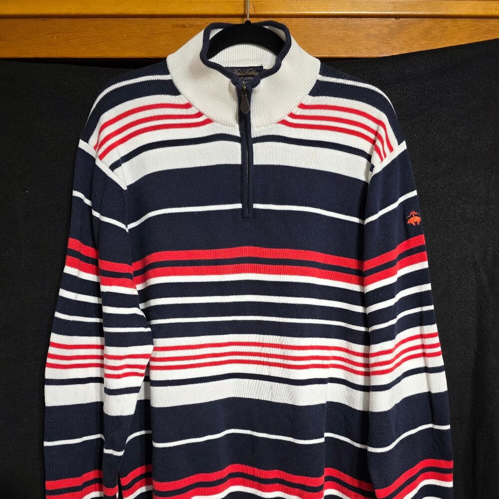 Brooks Brothers 1/4 Zip pullover sweater Supima Cotton - Size Men's XXL